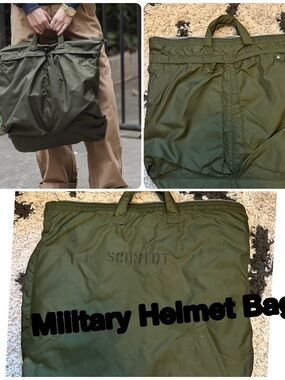 Military-Style Helmet Bag Jacket - Olive Green